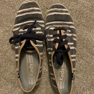 Keds Denim & White Striped Women’s Size 6